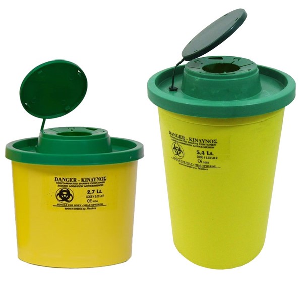 Needle disposal containers